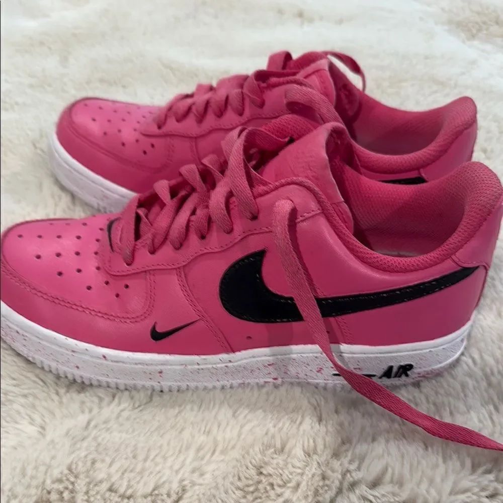 Nike Air Force 1 Pink with Black Swoosh